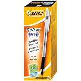 Bic Cristal Grip Ball Pen Clear Barrel 1.0mm Tip 0.4mm Line Black Ref 802800 [Pack of 20]