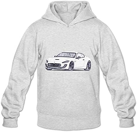 WAWPU Men's Luxury Car Sketch Pullover Hoodie sizekey Light Grey
