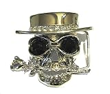 Hip Hop Punk Rock Skull Buckle with Rhinestones