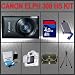 Canon Powershot 300 HS Digital ELPH Camera (Black) Huge Accessories Package Including 4GB SDHC Memory Card + Hi-Speed SD Card Reader + Table Top Tripod + LCD / Lens Cleaner Kit + Carrying Case + LCD Screen Protectors Kit
