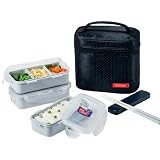 Lock & Lock Rectangular Blue Lunch Box Set with BPA Free Food Containers with Leak Proof Locking Lids, 1.4-Cup