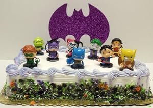 Superhero Birthday Cake on Super Hero Birthday Cake Topper Set Featuring Decorative Baby Super