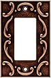 BRAINERD 64277 French Lace Single Decorator Wall Plate / Switch Plate / Cover, Sponged Copper