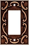 BRAINERD 64277 French Lace Single Decorator Wall Plate / Switch Plate / Cover, Sponged Copper