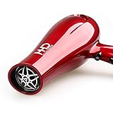 MHD Professional Salon Hair Dryer Negative Ionic 1875W DC Motor Blow Dryer with Styling Concentrator Nozzle and Diffuser 2 Speeds 3 Heat Settings Cold Shot Button ( Red)