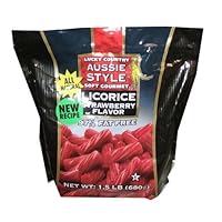 Lucky Country Aussie Style Soft Gourmet Strawberry Flavored Licorice 1.5 Pound Bag