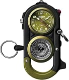 DAKOTA (ダコタ) カラビナウォッチ Cuff clip DWC-4032GR リールリング LEDライトつき
