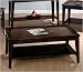 Cocktail Tables - Jofran 428-1 Cocktail Table With Shelf - Copper Inlay And Chestnut Brown Finish
