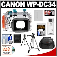 Canon WP-DC34 Waterproof Underwater Housing Case with Battery + Case + Tripod + Accessory Kit for PowerShot G11 & G12 Digital Camera 