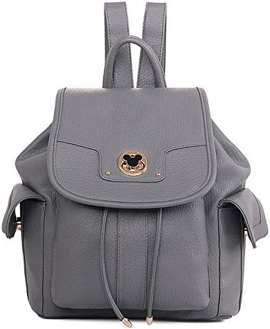 Tinyell Mini Simple Cute Women Leather Purse Backpacks Grey