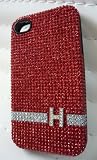 KIP-083 iHand ﾃﾞｺｼﾞｪﾘｰｹｰｽ ﾚｯﾄﾞHｱｯｼｭ/iPhone4/4S用/ｷﾗｷﾗ ｽﾄｰﾝ 赤 エルメス 携帯ケース
