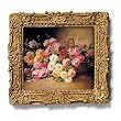 Basket of Roses - Gold Frame Magnet with pop-out easel (2-3/4" x 2-1/2")