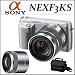 Sony DSLR NEXF3KS Digital Camera Silver + Sony DSLR SEL-30M35 30mm F3.5 Nex Lens + Accessory Kit