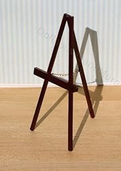 Dollhouse Miniature Wood Easel in Mahogany