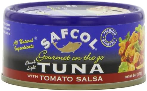 SAFCOL Chunk Light Tuna with Tomato Salsa, 6-Ounce Cans (Pack of 12)