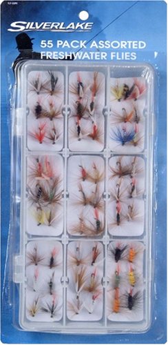 Silver Lake 55 Pack Fly Assortment - with case!