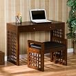 Southern Enterprises HO9269 Narita Espresso Desk and Bench Set
