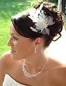 Vintage Feather Fascinator Headpiece IVORY Bridal Hair Accessories