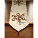 Chenille Floral Design Table Runner Beige 13" X 70"