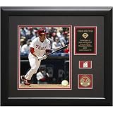 Chase Utley Philadelphia Phillies Framed 8x10 Photograph with Game-Used Baseball Piece & Medallion
