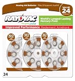 Rayovac L312ZA-24ZM Mercury Free Hearing Aid Batteries - Size 312, 24 Count Package