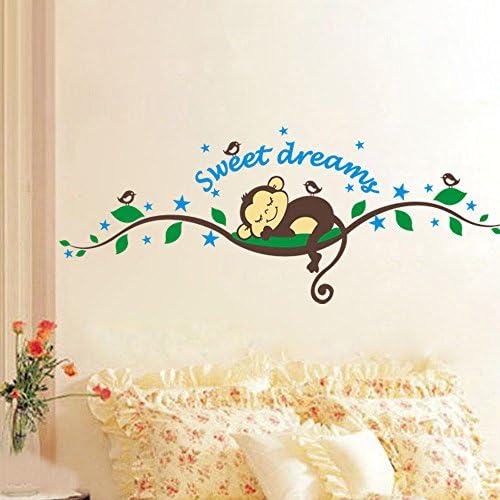 Ainest Sleep Monkey Wall Decal Stickers Removable Art Vinyl Mural Home Decor Kid Room