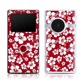 Aloha Red Design Protective Skin Decal Sticker for Flip Mino HD 120 min (2nd Gen) Digital Camcorder