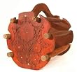 Beachcombers! Round Indian Stained Hand Carved Wood Glass Bangle Bracelet Jewelry Stand Display Holder Rack Organizer