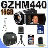 JVC GZ-HM440BUS GZ-HM440B GZHM440 Full HD Camcorder with 40x Optical Zoom and 2.7-Inch LCD Screen (Black) Accessory Saver 16GB Bundle