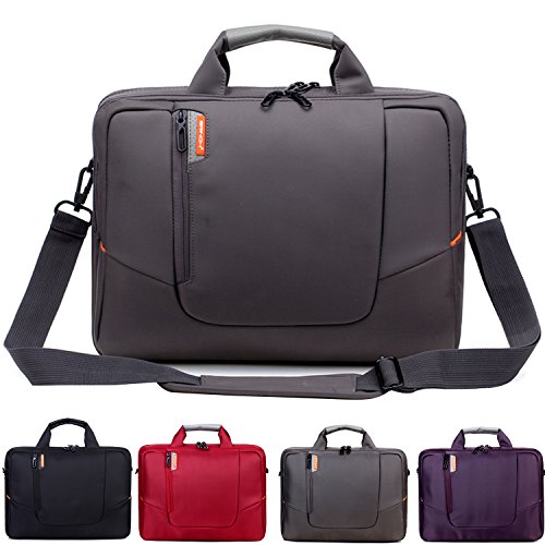 BRINCH(TM) 15.6 inch New Soft Nylon Waterproof Laptop Computer Case Cover Sleeve Shoulder Strap Bag with Side Pockets Handles and Detachable for Macbook Pro Retina 15 inch Mini Asus/DELL/HP/Samsung ,Colour Brown