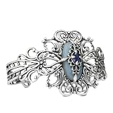 Carolyn Pollack Sterling Anhydrite Iolite Promenade Cuff Bracelet