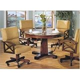 Game Table Solid Oak 3-in-1 With Four Chairs