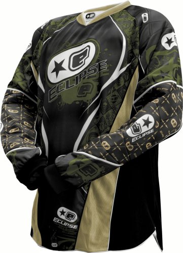 SportingGoods: Eclipse Distortion 08 Men's Paintball Jersey Olive / Gold