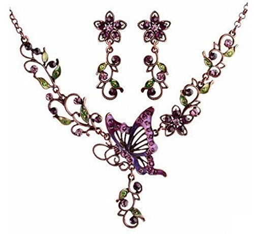 Femicuty Fashion Womens Retro Elegant Style Necklace Earring Sets