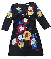 Cotton/Polyester/Spandex Shift Natural   Waistline General Print Applique Vintage Short  Dress