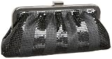 Whiting Davis Matte and Shine Stripes Clutch