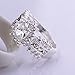 Fashion Elegant Silver Jewelry Austrian Crystal Sunflower Lucky Ring Wedding Ring
