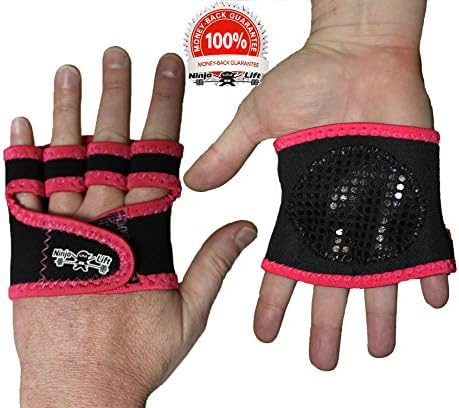 The Ninja Workout Glove, WOD, Callus Guard Workout Gloves, Weightlifting &amp; Cross Training Workouts, Neoprene Padded Gripper Palm, Easy On and Off, Quick Transition, Multifunctional, Pink