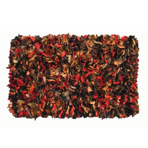 Leather Shaggy Rug Collection - Multicolored