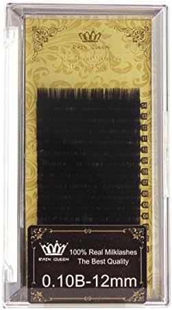RAIN QUEEN Natural Eyelash Extension Mink B Curl Lashes 0.10*12mm 1 Size 1 Tray