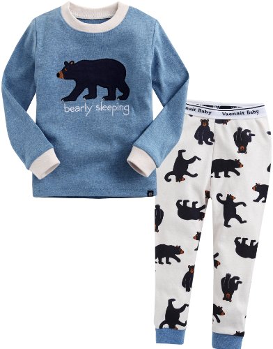 Vaenait Baby 12M-7T Kids Boys Sleepwear Pajama 2pcs Set Funny Bear Blue