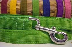 Natural Hemp Corduroy Dog Leash: Avocado (Medium)