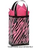 Black & Clear ZEBRA Plastic Shopper Gift Bag 3 mil HD 5-1/4x3-1/4x8-1/2"- Quantity of 10 Black & Clear ZEBRA Plastic Shopper Gift Bag 3 mil HD 5-1/4x3-1/4x8-1/2"- Quantity of 10