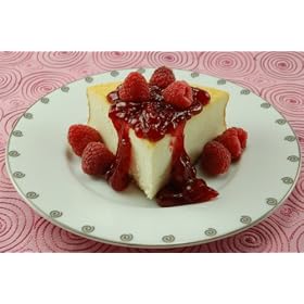 New York Style Cheesecake with Raspberry Topping by The BEST Cheesecake on the Planet!