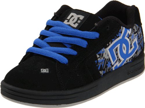 DC Kids Net Special Edition Skate Shoe (Little Kid/Big Kid),Black/Royal/Armor,6 M US Big Kid