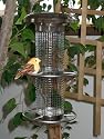 Vogelfutterhalter Edelstahl mit Solarleuchte