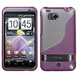HTC ThunderBolt (ADR6400) S Shape Hybrid Protector Case - Clear/Hot Pink Gu ....