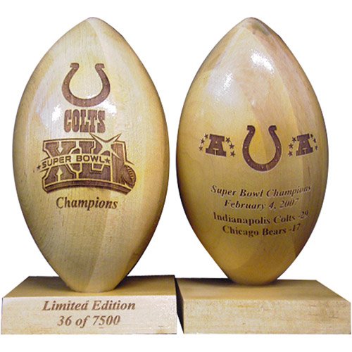 Buy GridWorks Indianapolis Colts Super Bowl XLI Champions Laser Engraved Wood Football by GridWorks, Inc