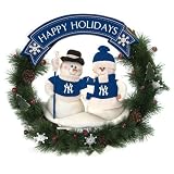 New York Yankees Team Snowman Christmas Wreath