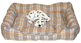 Eigenschaften WILMA Heimtierprodukte  / WILMA Hundebett Gr. XL (100 x 80cm) Beige-Schwarz-Rot-Weiß kariert #2053-15